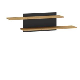 Vegghylle Modesto 115x30 cm - eik stille - svart matt