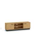 Sofabord Modesto - 170x49 cm - eik stille - svart matt - 2 dører