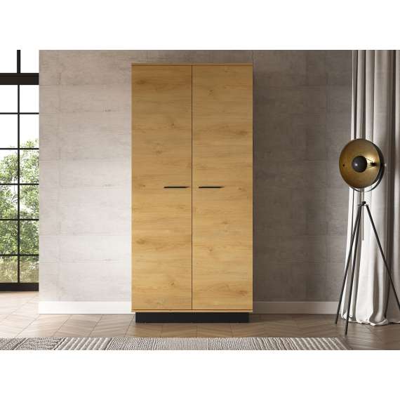 Garderobeskap Modesto - 92x196 cm - eik stille - svart matt - 1 dør