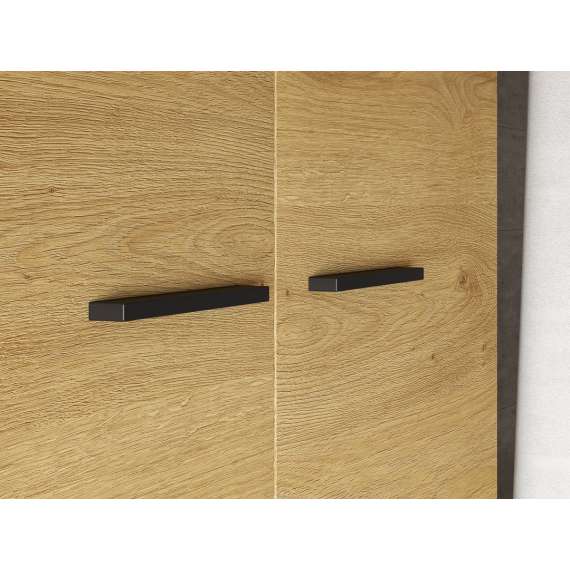 Garderobeskap Modesto - 92x196 cm - eik stille - svart matt - 1 dør