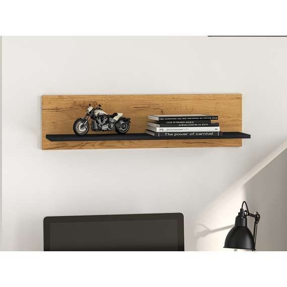 Vegghylle Colt 92x24 cm - eik craft gold - svart matt