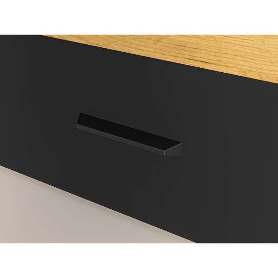 Seng Colt 90x200 cm - eik craft gold - svart matt - oppbevaringsskuff