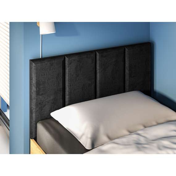 Seng Colt 90x200 cm - eik craft gold - svart matt - oppbevaringsskuff