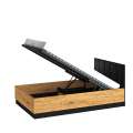 Seng Colt 120x200 cm - eik craft gold - svart matt - oppbevaringsplass