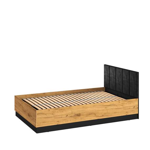 Seng Colt 120x200 cm - eik craft gold - svart matt - oppbevaringsplass