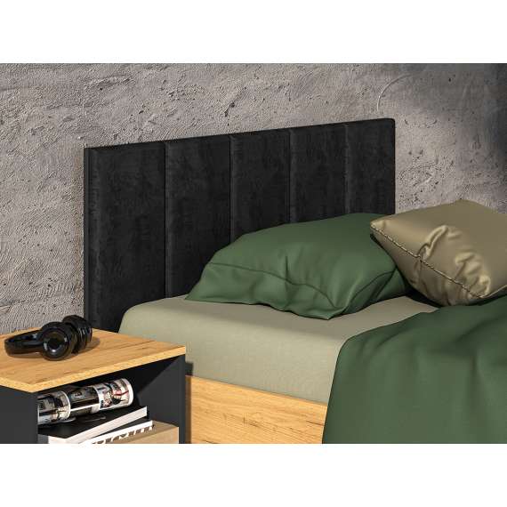 Seng Colt 120x200 cm - eik craft gold - svart matt - oppbevaringsplass