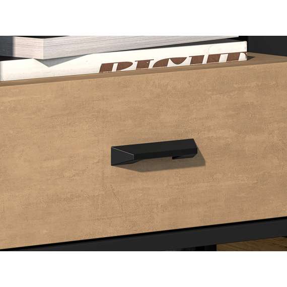 Nattbord Colt 45x50 cm - eik craft gold - svart matt - steel