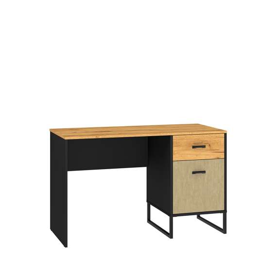 Skrivebord Colt 120x75 cm - eik craft gold - svart matt - steel