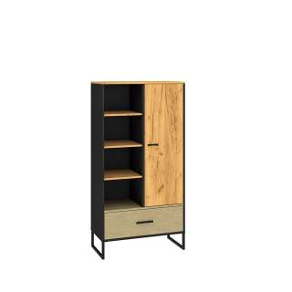 Reol Colt 80x157 cm - eik craft gold - svart matt - steel