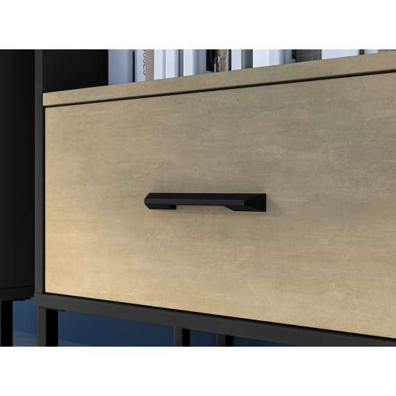 Reol Colt 60x190 cm - eik craft gold - svart matt - steel