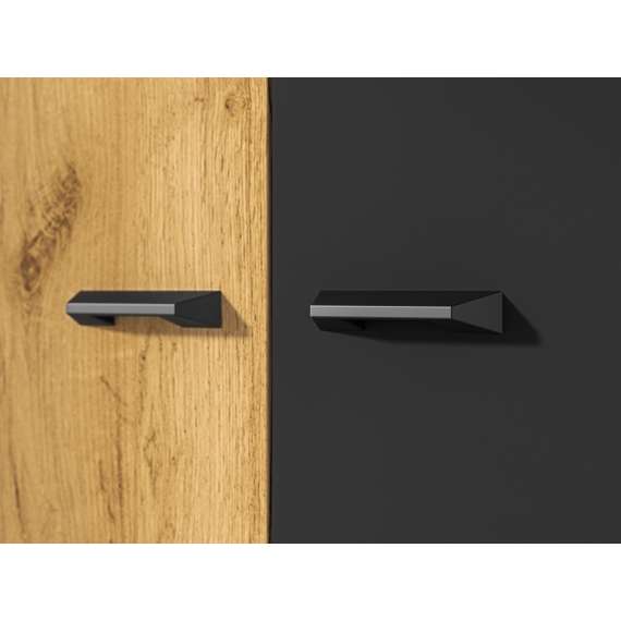 Garderobeskap Colt 92x190 cm - eik craft gold - svart matt - steel