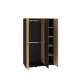 Garderobeskap Colt 120x190 cm - eik craft gold - svart matt - steel