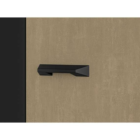 Garderobeskap Colt 120x190 cm - eik craft gold - svart matt - steel