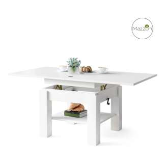 Sofabord CLEO - 75-150x75 cm - hvit matt - hev/senk