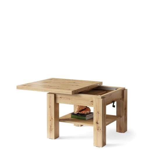 Sofabord CLEO - 75-150x75 cm - eik artisan - hev/senk