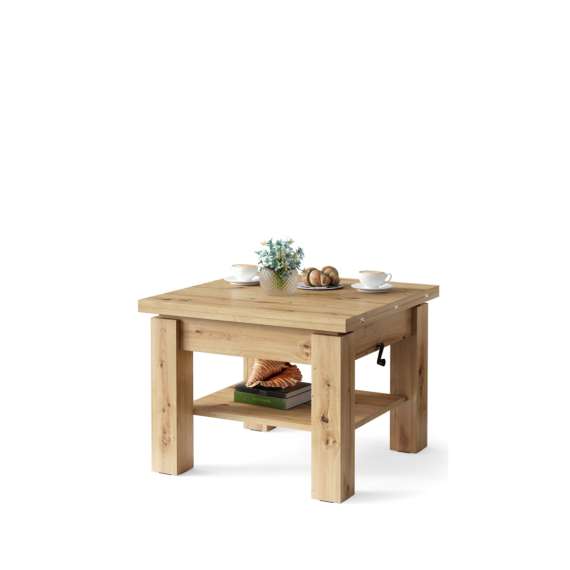 Sofabord CLEO - 75-150x75 cm - eik artisan - hev/senk