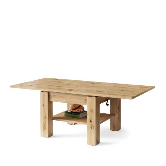 Sofabord CLEO - 75-150x75 cm - eik artisan - hev/senk
