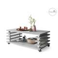 Sofabord PORTO - 120x60 cm - betong lys - spiler