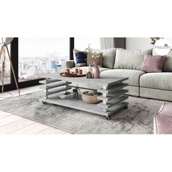 Sofabord PORTO - 120x60 cm - betong lys - spiler