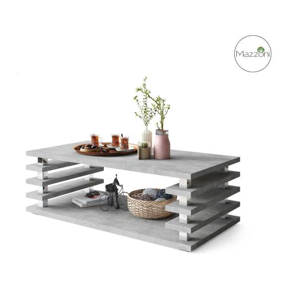 Sofabord PORTO - 120x60 cm - betong lys - spiler