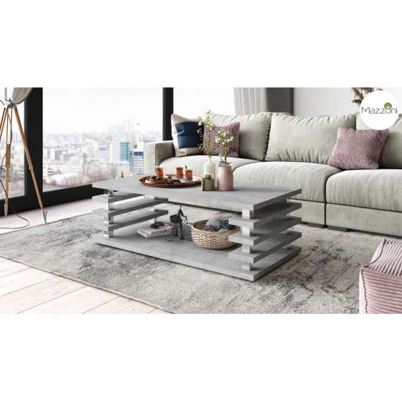 Sofabord PORTO - 120x60 cm - betong lys - spiler