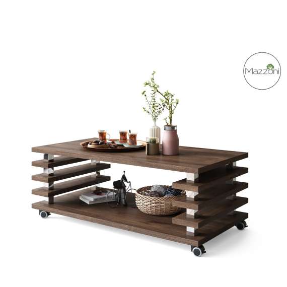 Sofabord PORTO - 120x60 cm - eik brun - spiler