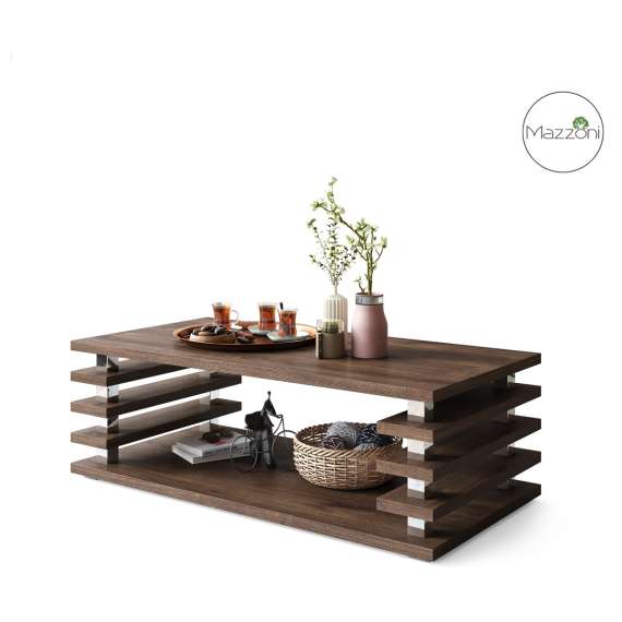 Sofabord PORTO - 120x60 cm - eik brun - spiler