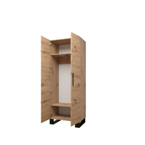 Garderobeskap ARTIN 74x196 cm - eik artisan - 2 dører