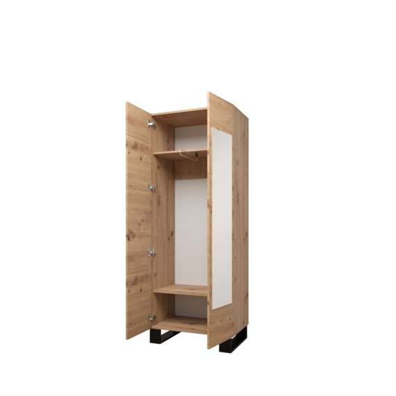 Garderobeskap ARTIN 74x196 cm - eik artisan - 2 dører - speil
