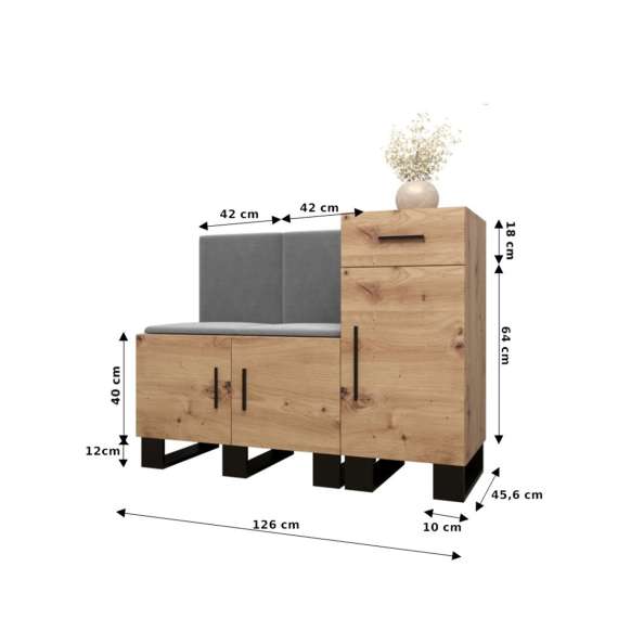 Entresett ARTIN 18 -126x95 cm - eik artisan