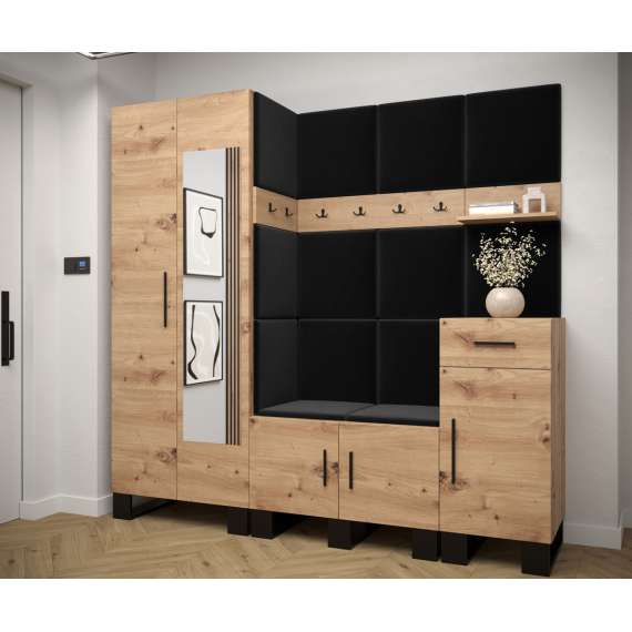 Entresett ARTIN 13 -200x196 cm - eik artisan - polstred panel