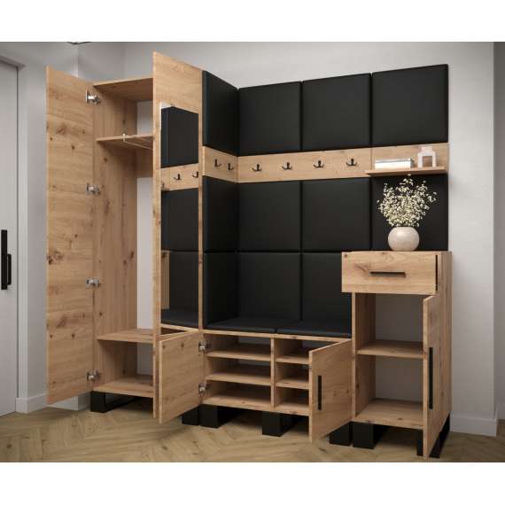 Entresett ARTIN 13 -200x196 cm - eik artisan - polstred panel