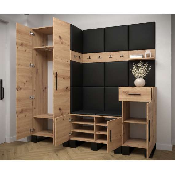 Entresett ARTIN 1 -200x196 cm - eik artisan - polstred panel