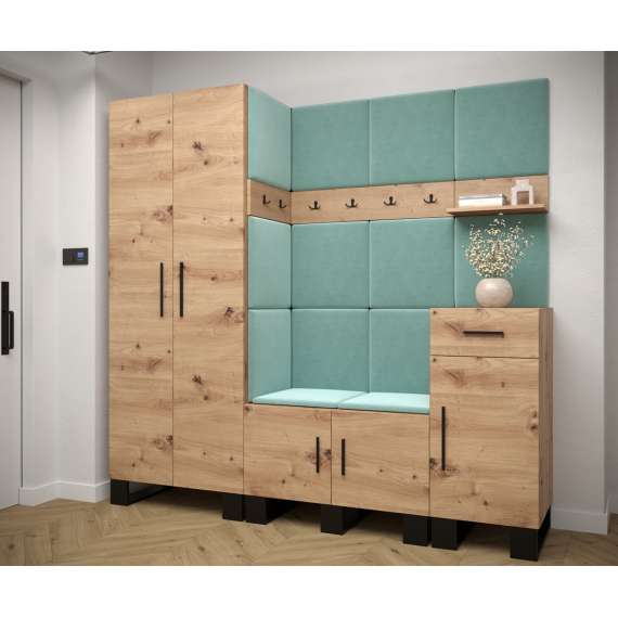 Entresett ARTIN 1 -200x196 cm - eik artisan - polstred panel