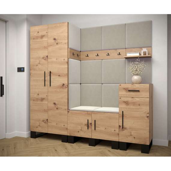 Entresett ARTIN 1 -200x196 cm - eik artisan - polstred panel