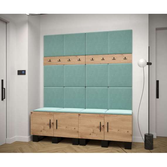 Entresett ARTIN 3 -168x196 cm - eik artisan + polstred panel