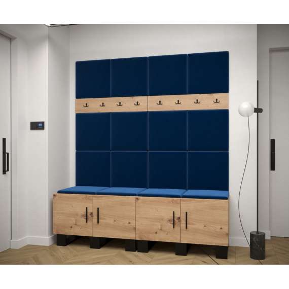 Entresett ARTIN 3 -168x196 cm - eik artisan + polstred panel