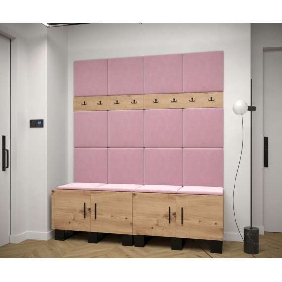 Entresett ARTIN 3 -168x196 cm - eik artisan + polstred panel