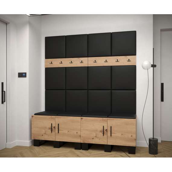 Entresett ARTIN 3 -168x196 cm - eik artisan + polstred panel