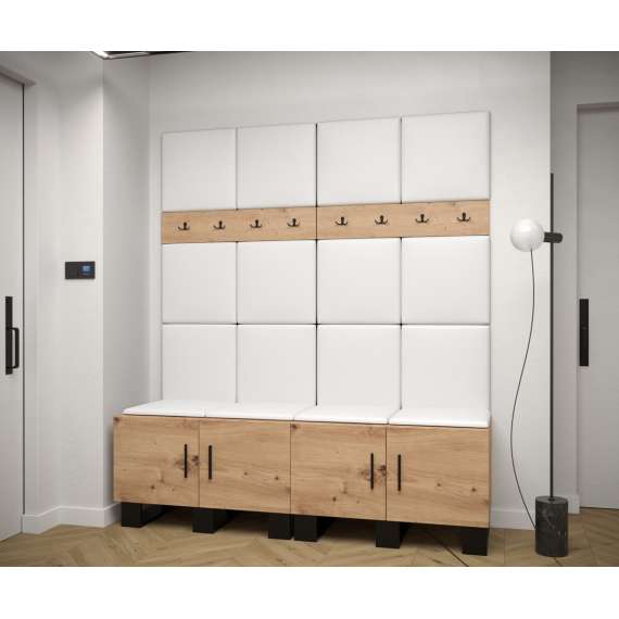 Entresett ARTIN 3 -168x196 cm - eik artisan + polstred panel