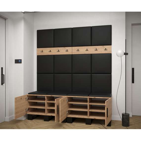 Entresett ARTIN 3 -168x196 cm - eik artisan + polstred panel