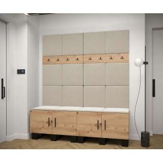 Entresett ARTIN 3 -168x196 cm - eik artisan + polstred panel