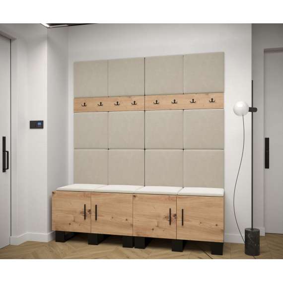 Entresett ARTIN 3 -168x196 cm - eik artisan + polstred panel