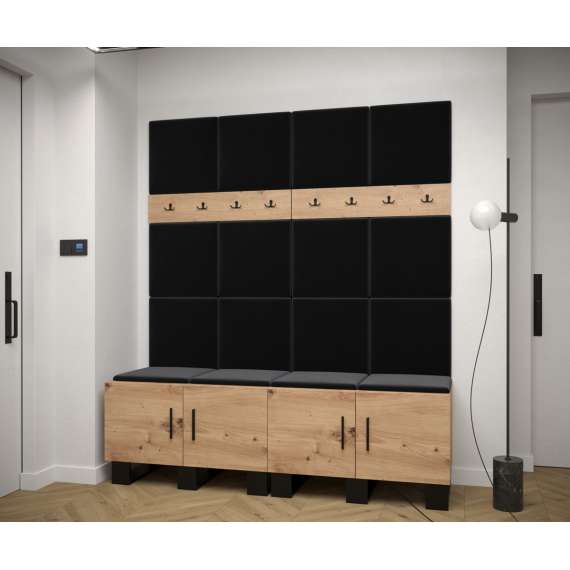 Entresett ARTIN 3 -168x196 cm - eik artisan + polstred panel