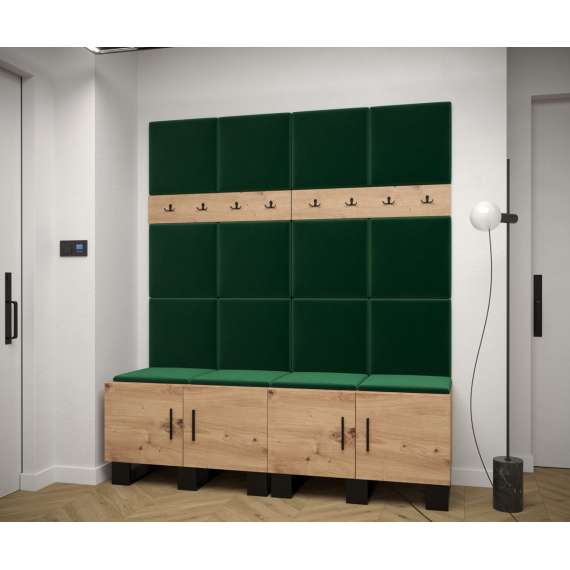 Entresett ARTIN 3 -168x196 cm - eik artisan + polstred panel