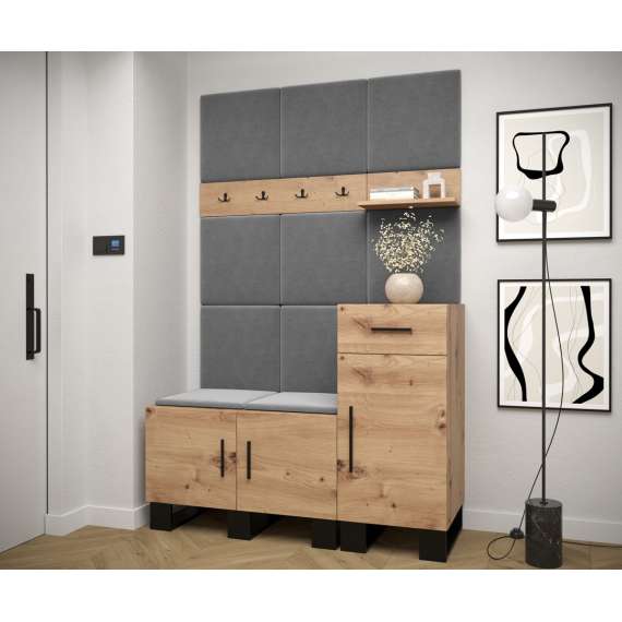 Entresett ARTIN 5 -126x196 cm - eik artisan - polstred panel