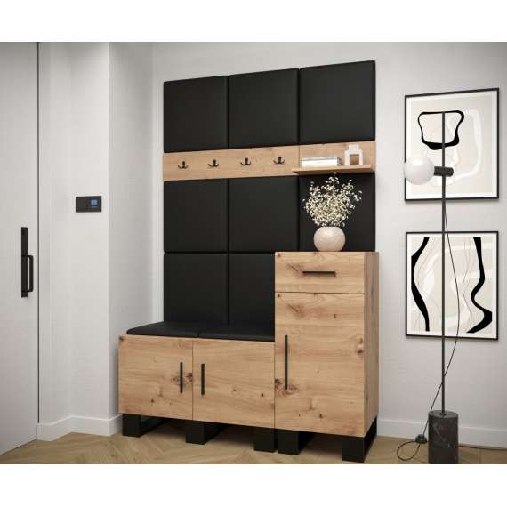 Entresett ARTIN 5 -126x196 cm - eik artisan - polstred panel