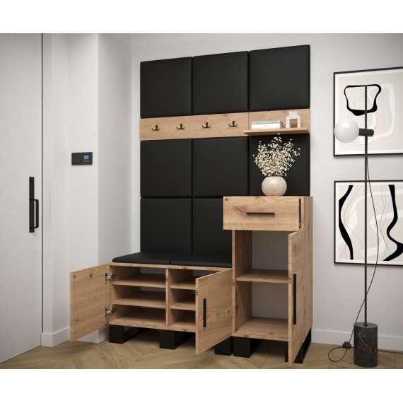 Entresett ARTIN 5 -126x196 cm - eik artisan - polstred panel