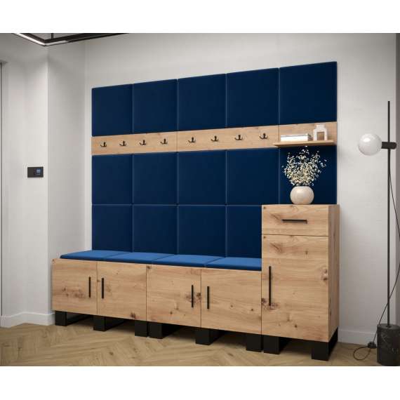 Entresett ARTIN 8 - 210x196 cm - eik artisan + polstred panel