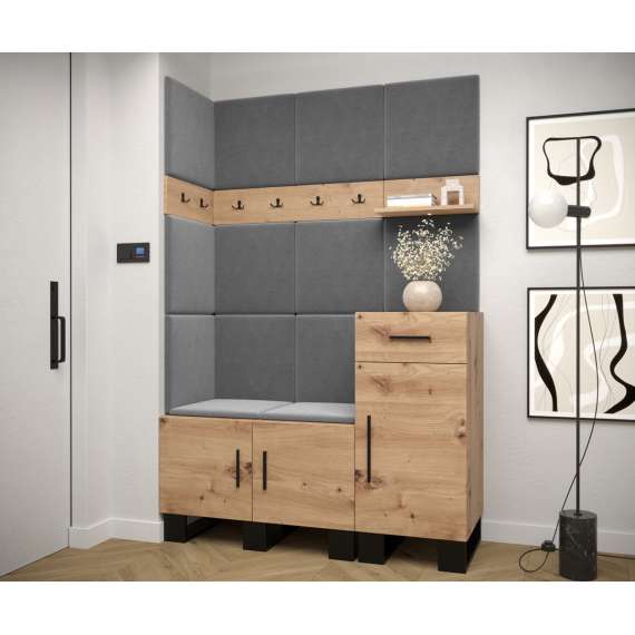 Entresett ARTIN 10 - 126x196 cm - eik artisan - polstred panel